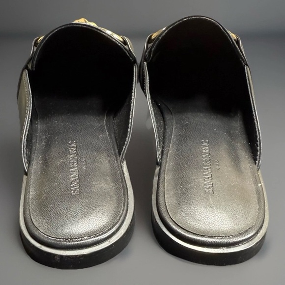 NEW Banana Republic Mules Black with Gold-Tone Hardware Women’s Size 6 - Picture 5 of 7